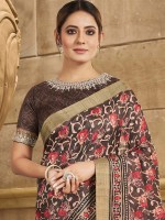 Brown Gajji Silk Saree